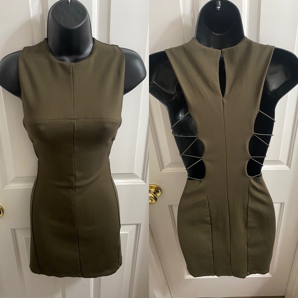 Green cutout dress